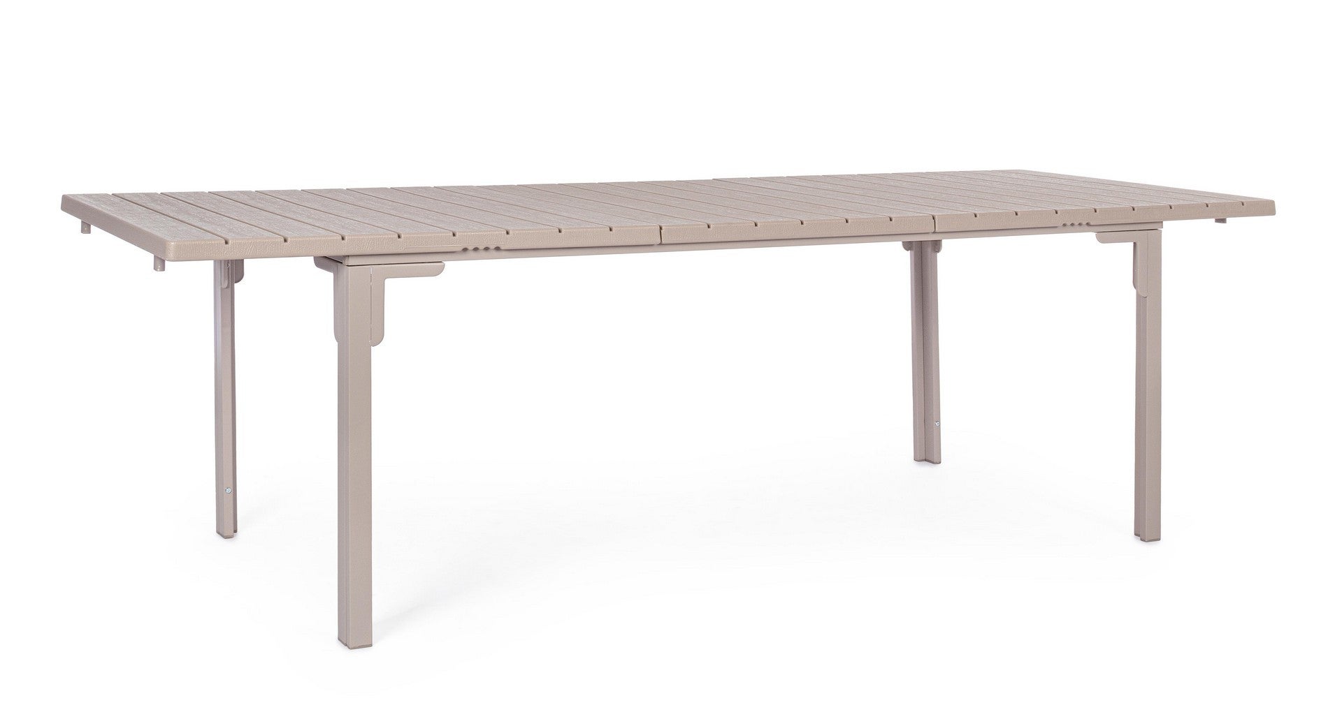 Stół stalowy z blatem HDPE z efektem słojów drewna, 180-240X90 Szary gołębi