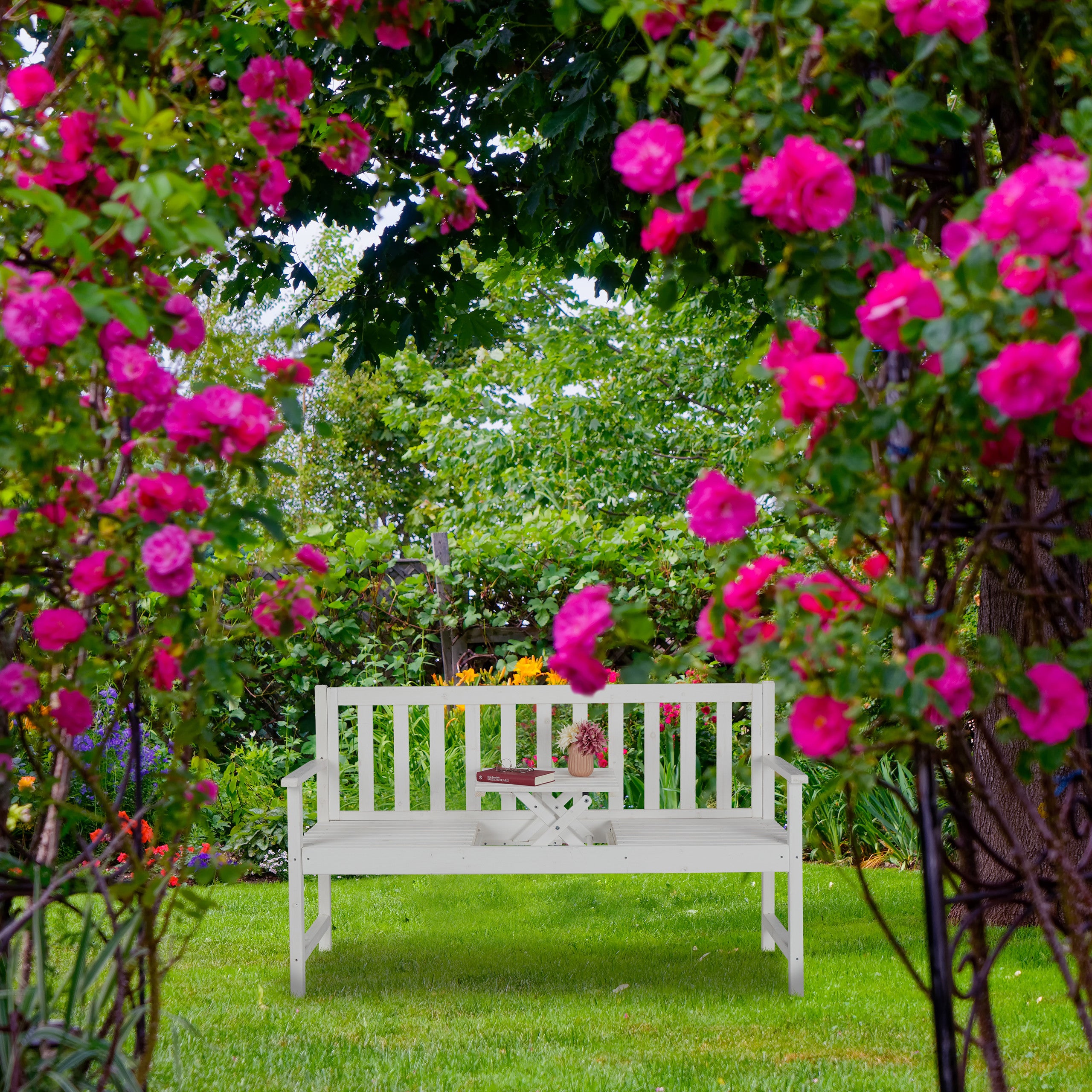 Banc De Jardin Relaxdays 2 Places - Fonte Et Bois