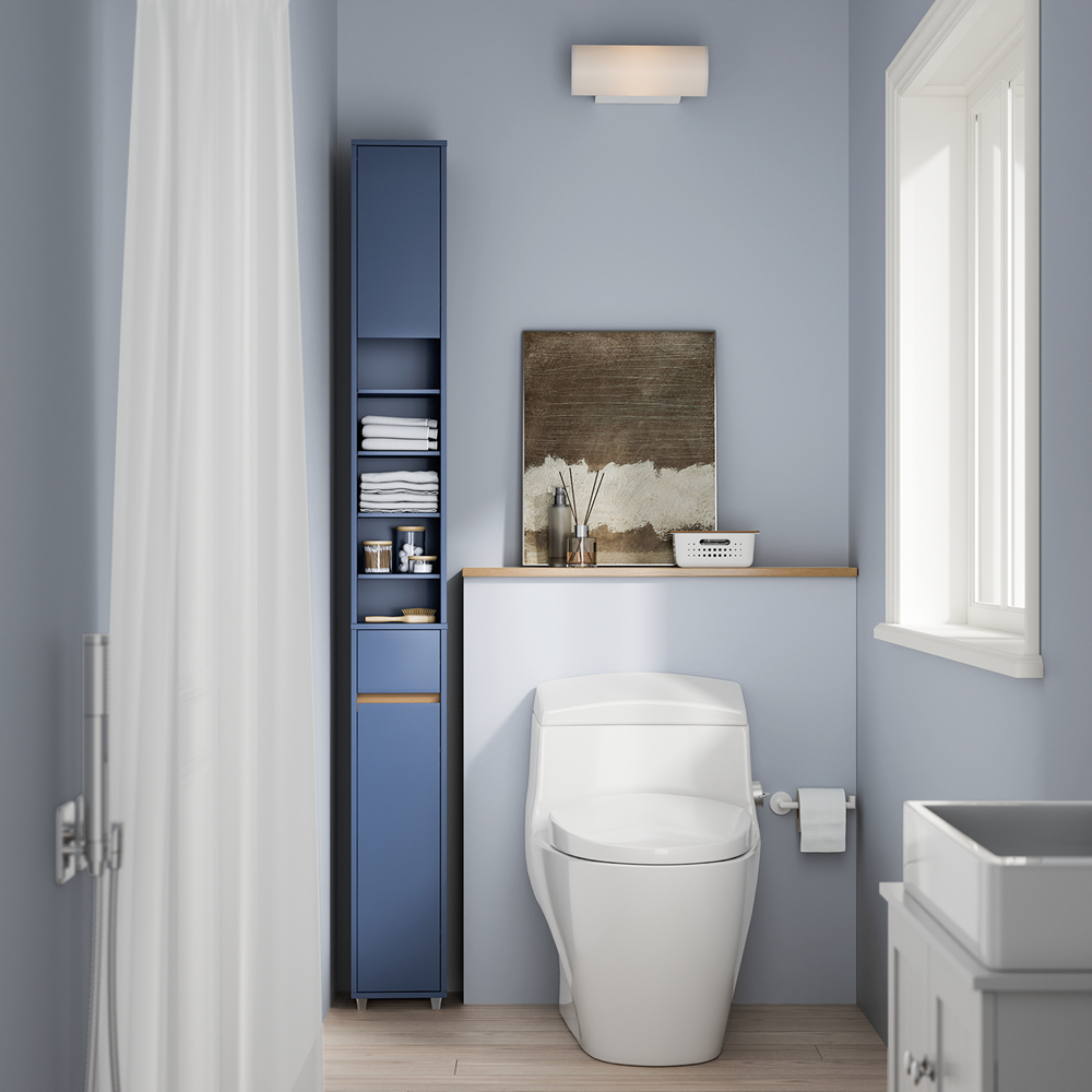 Armadietto da bagno sottile con 4 cassetti per piccoli spazi, armadio stretto per bagno, camper, camera da letto, organizer salvaspazio per carta igienica