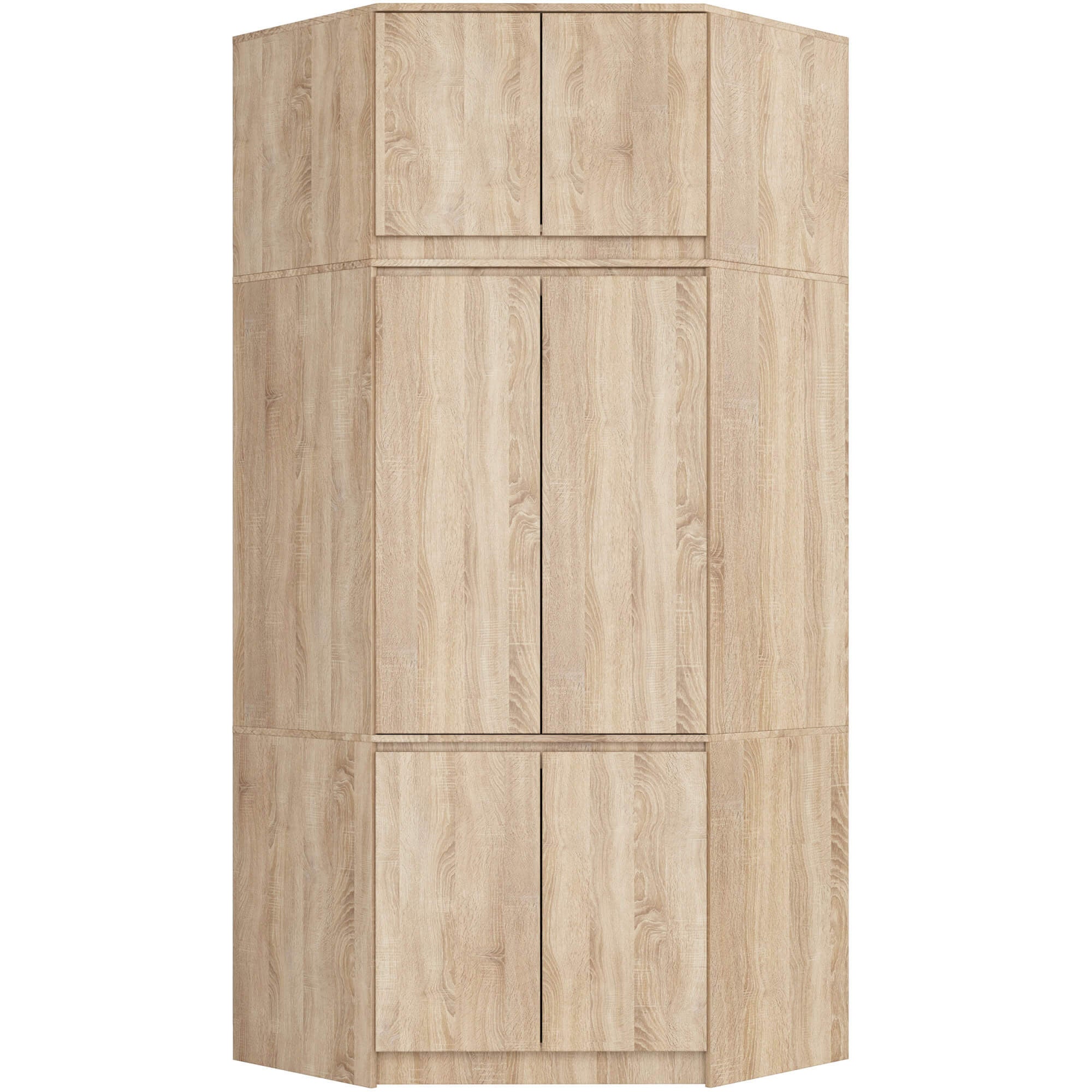 Szafa narożna z nadstawką AKORD S100 Dąb Sonoma 100 cm 6 drzwi kolor Dąb Sonoma mat 9 półek 100x50x235 cm