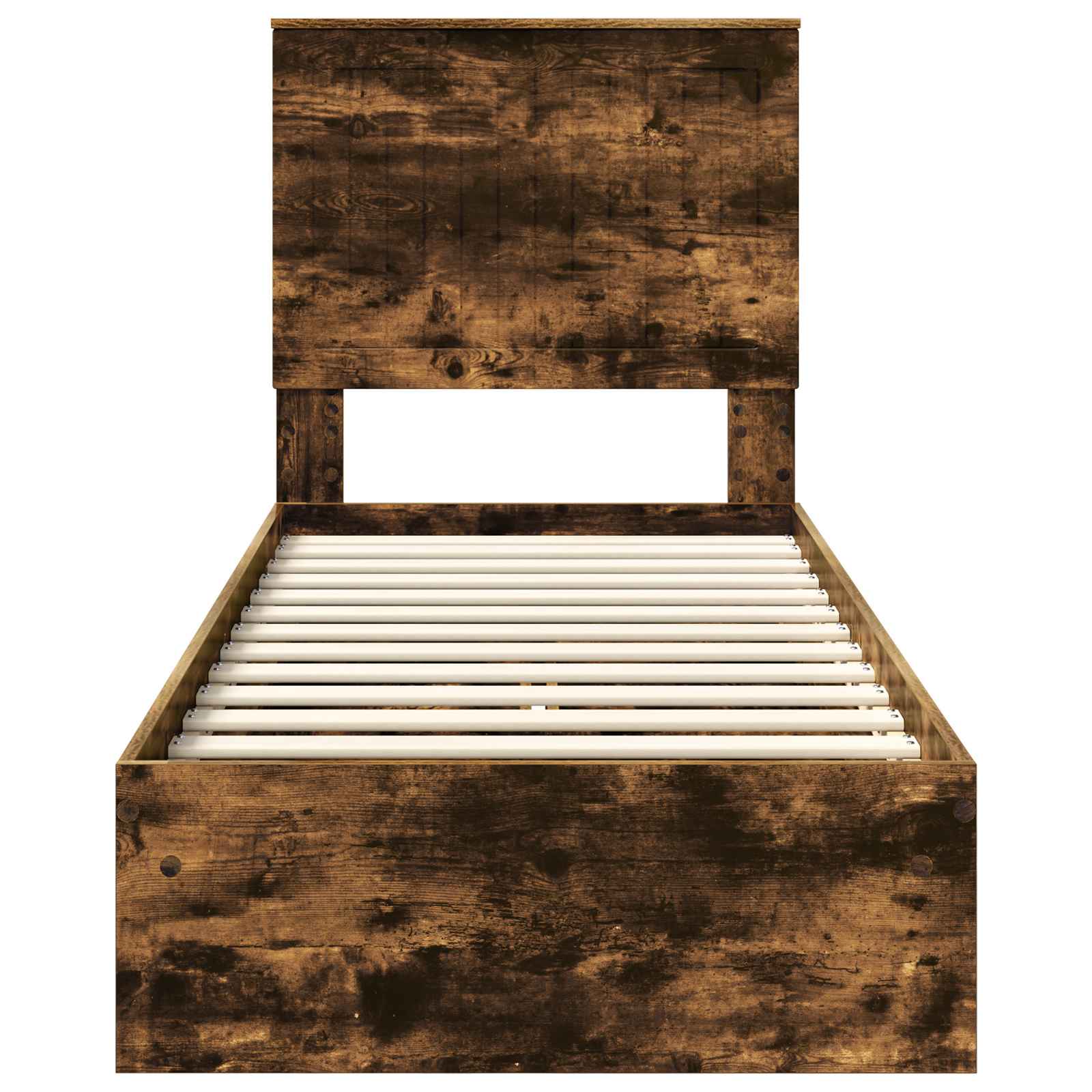 Lit de rangement chêne fumé 75 x 190 cm en panneau de bois - 8