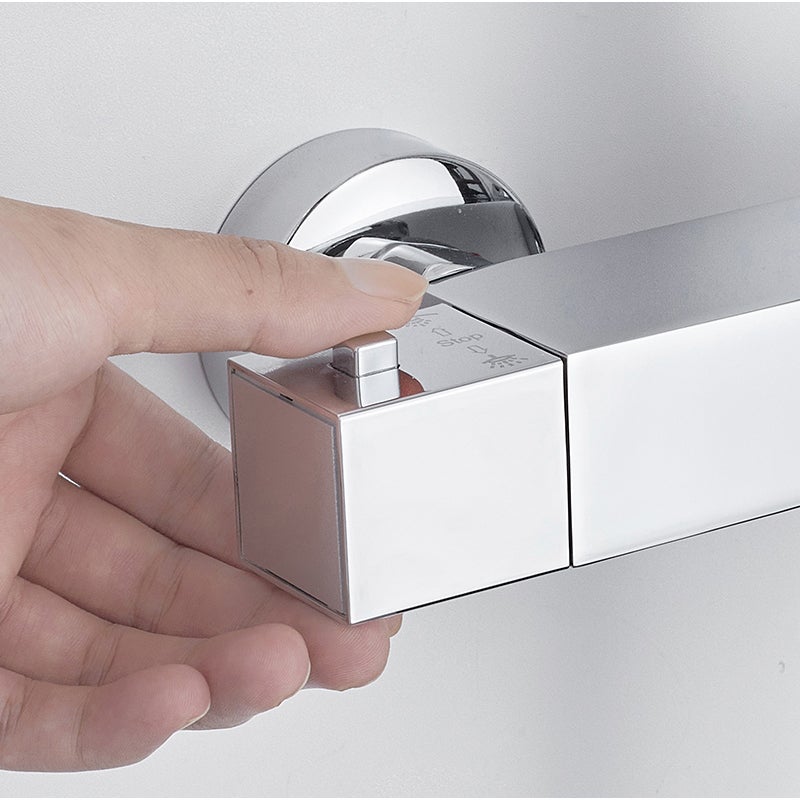 Système de Douche Carré Colonne de Douche avec Mitigeur Colonne de Douche Thermostatique Système de Douche Corps en Laiton - 8