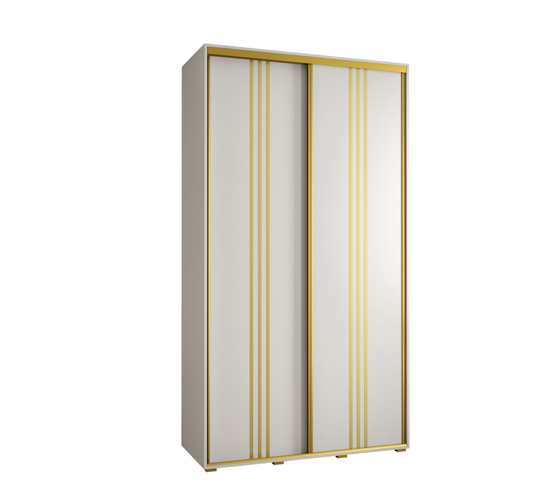Szafa przesuwna wysoka Davos 6 140 x 60 x 235,2 cm biały + biały + u. złoty - Abiks Meble