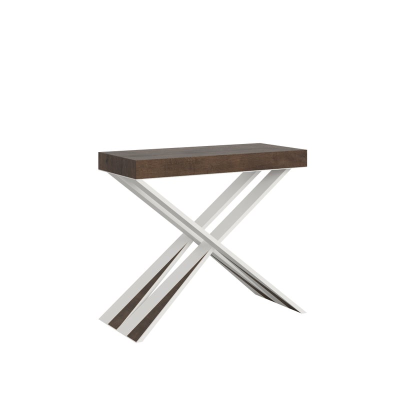 Rozkładany stół konsolowy 90x40/300 cm Diago Orzech Biały rama