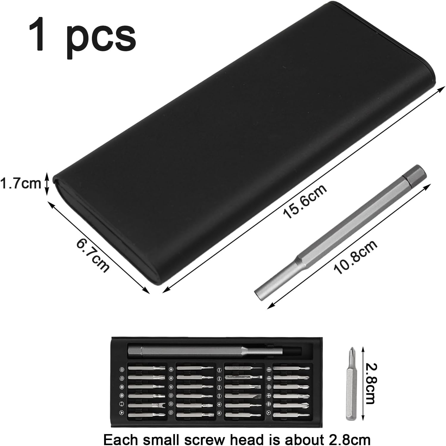 Kit Tournevis de Précision,Mini 24 en 1 Set Outils Portables,avec T2/T3/T4/T5/T6/T8/T10/T15, Cruciforme PH000/PH00/PH0/PH1/PH2,Triwing Y1,etc,pour la - 2