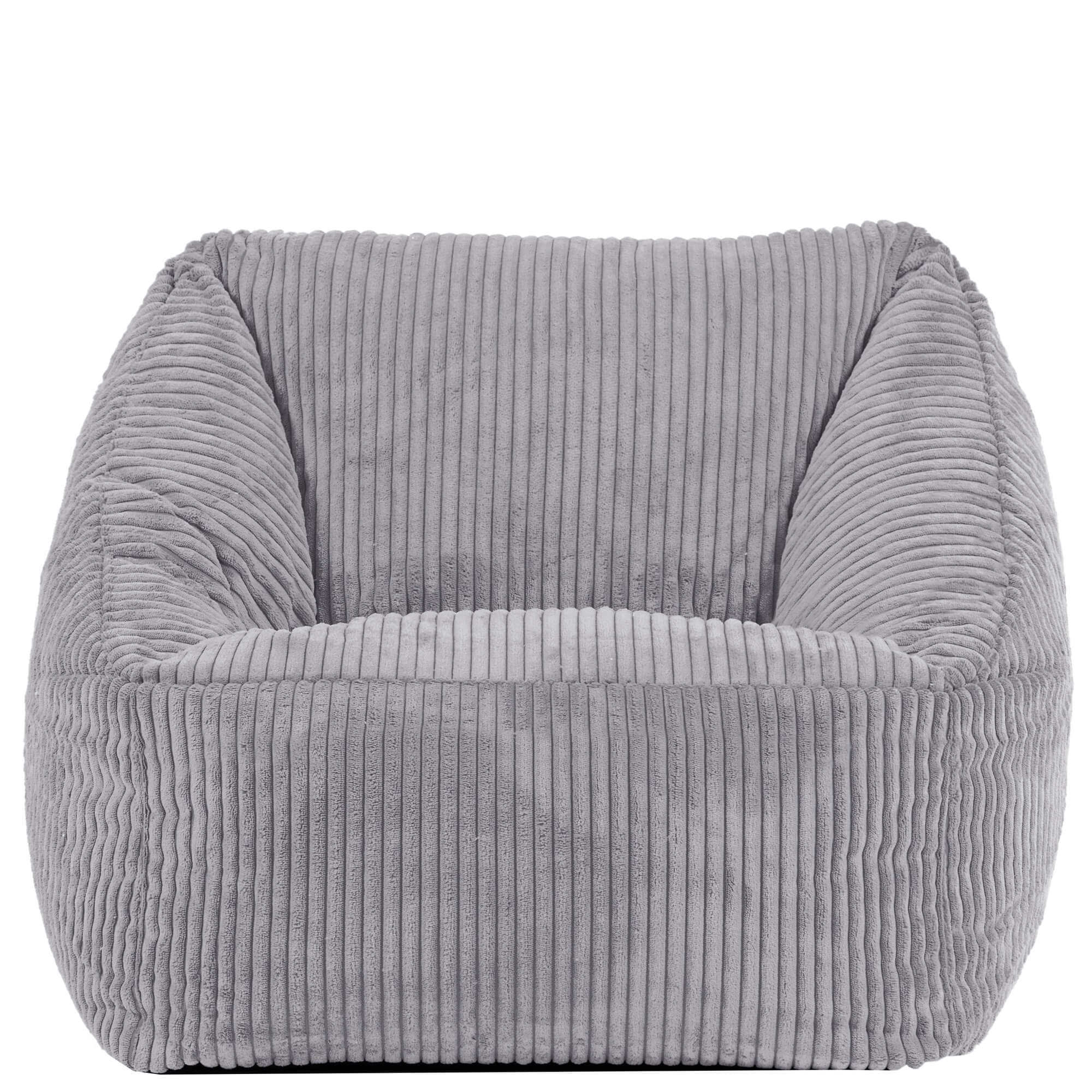 Pouf fauteuil enfant Icon velours côtelé gris clair, chambre, salon, 55x55xcm Oeko-Tex® - 4