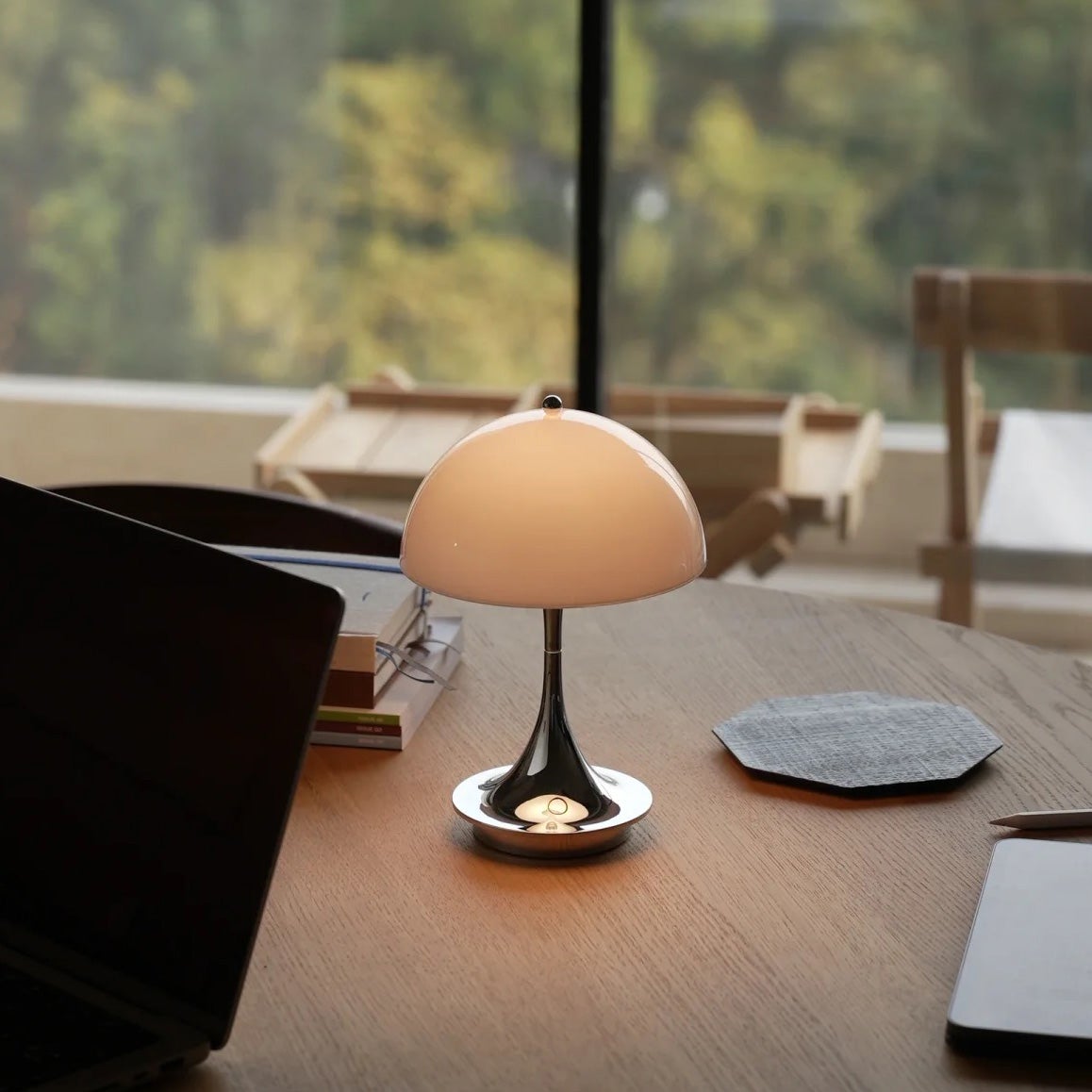 Lampe de table champignon sans fil, lampe de bureau rechargeable, lampe de chevet rétro LED, 3 couleurs de gradation de la température, Doré - 9