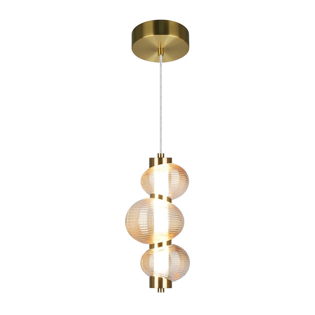 Lampa wisząca Bolla złota LED 12W 3000K 1491lm nowoczesna wym: 170 x 16 x 16 cm szkło Milagro