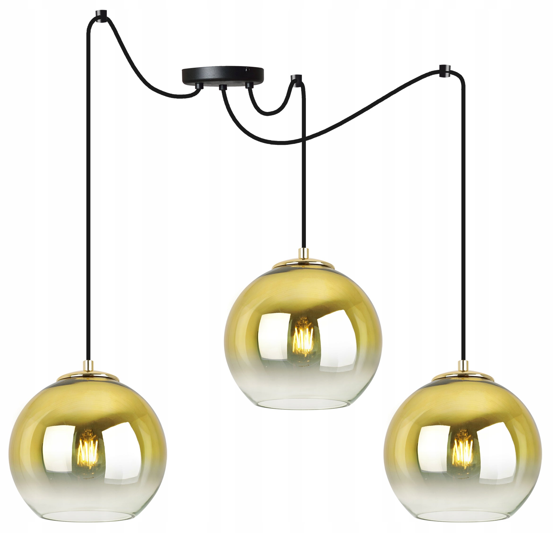 Lampa sufitowa wisząca Spider Beren Gold elegance 3xE27 20cm abażur kula złota Light Home LH
