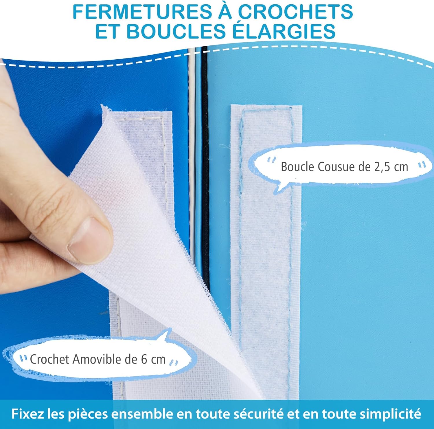 6 PCS Parcours Motricité Bébé en Mousse EPE, Module Motricité Bébé Différentes Formes & Couleurs, Jouet Montessorri d'apprentissage pour 1 Ans+, Bleu - 6