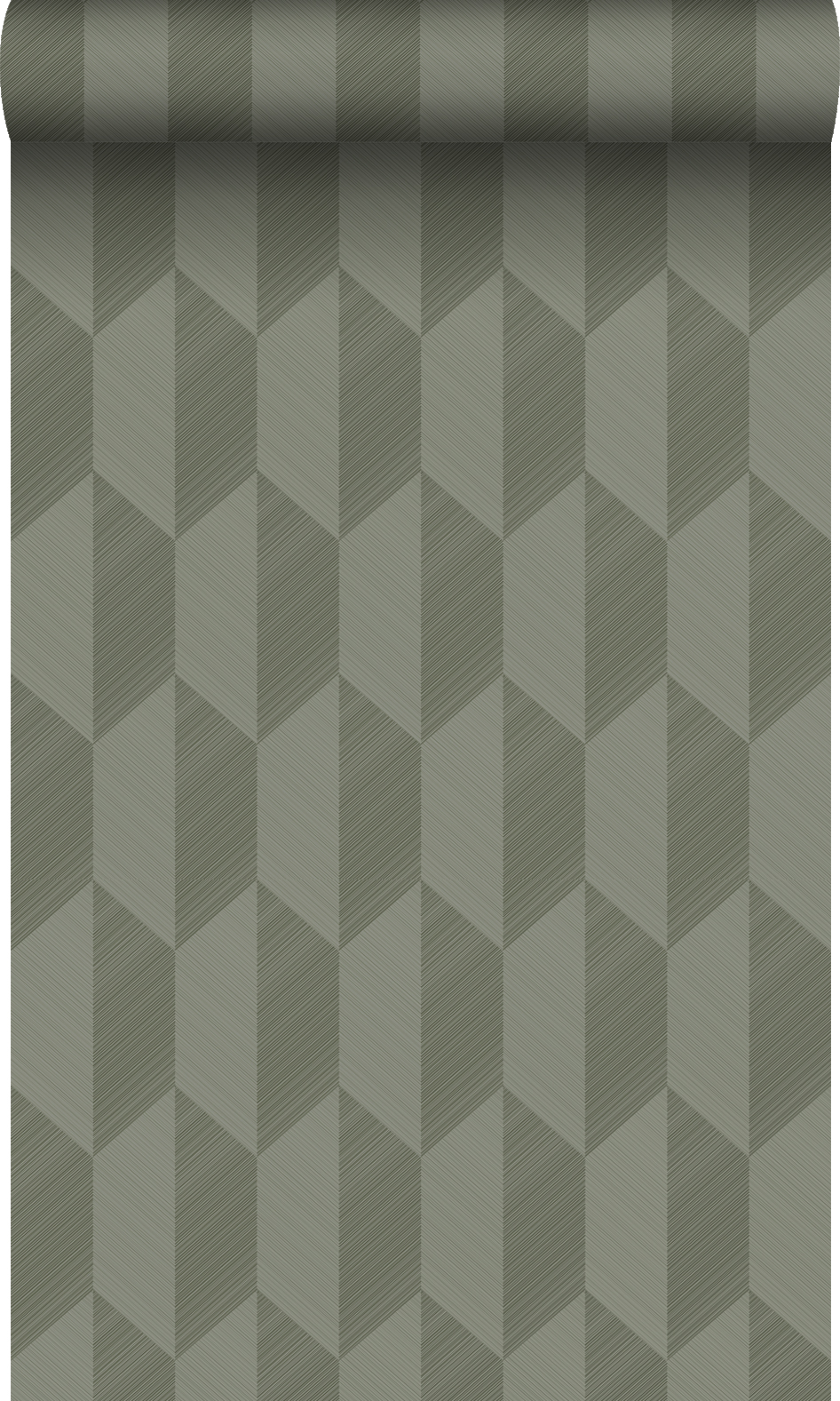 Papel pintado diseño 3d verde oscuro - 50 x 900 cm - origin wallcoverings