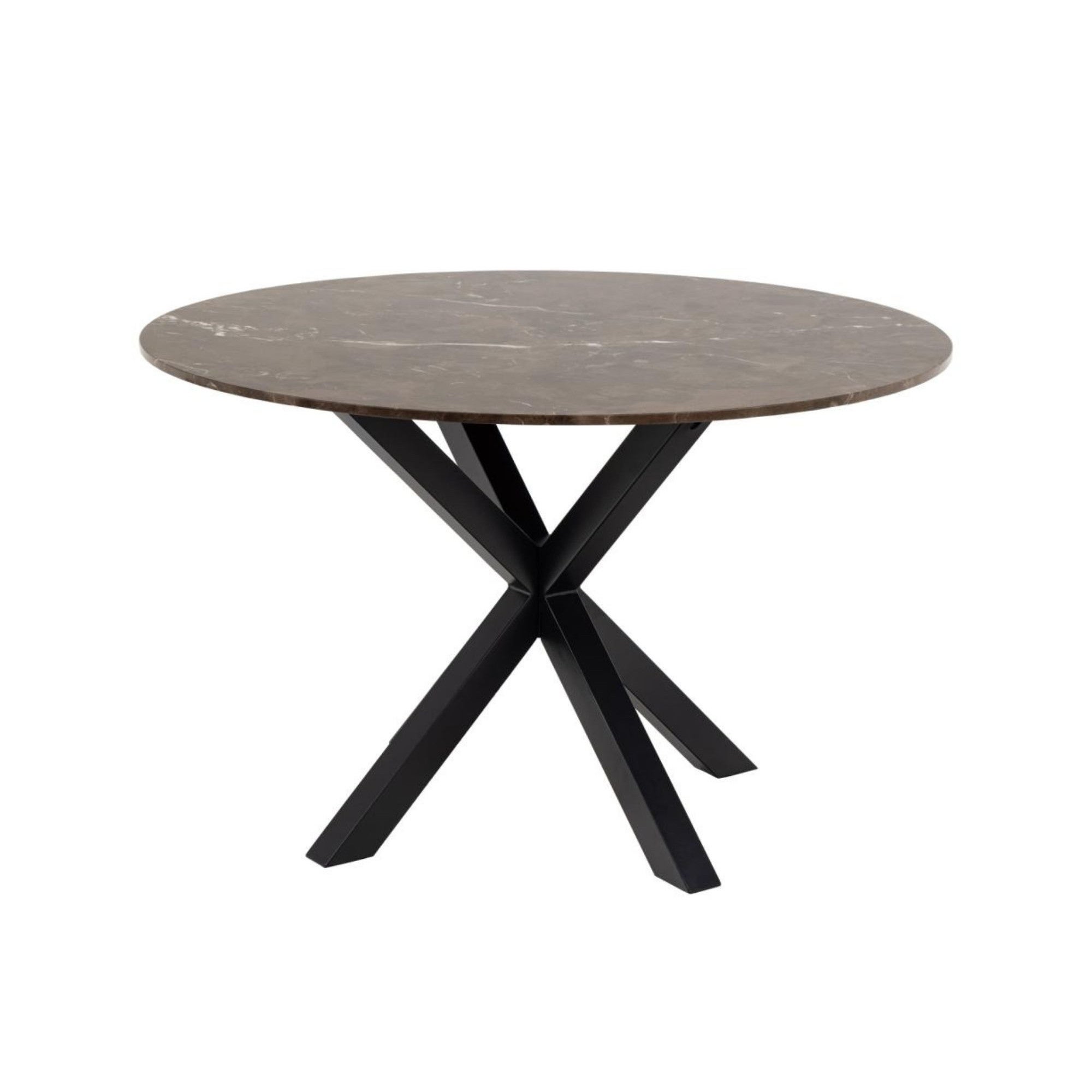 Table à manger ronde en marbre marron L120 6 personnes - NEIVA | Leroy ...