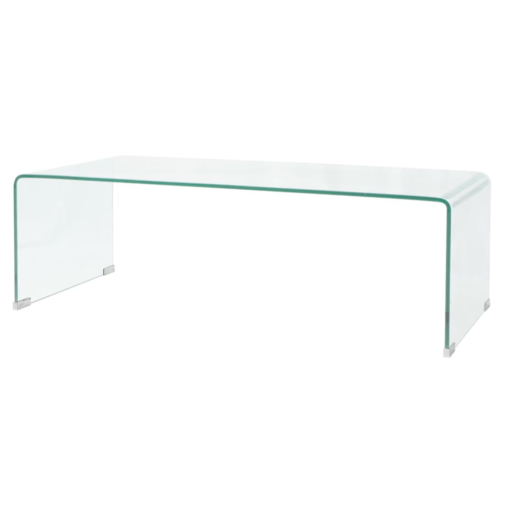 Table basse 98x45x30 cm Verre trempé Transparent - 9