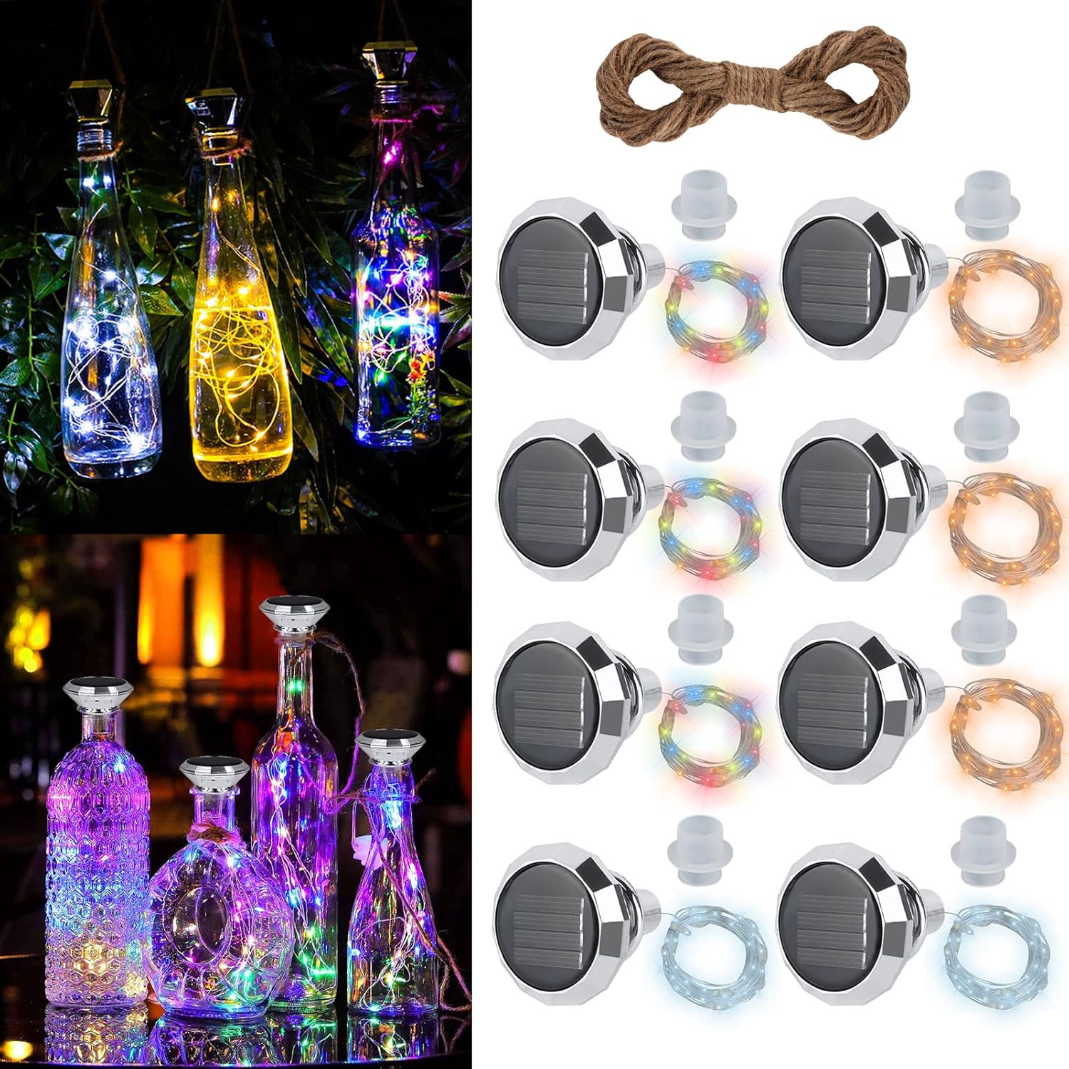 Lot De 20 Dessous De Verre LED Ronds Pour Bouteilles - 5 Couleurs, 3 Modes (clignotant, Fixe) - Diamètre 6 Cm, Piles Incluses - 3