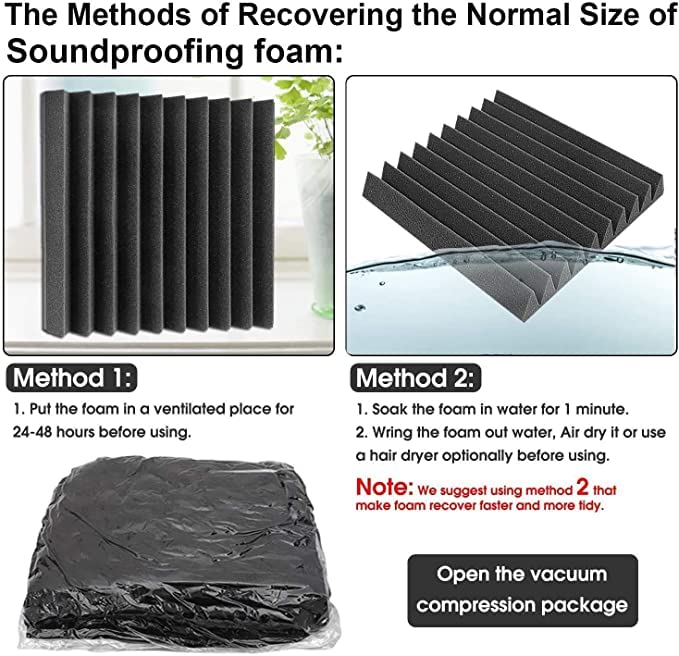 Paquete de 6 Paneles Acústicos, Paneles de Espuma Acústica 30 x 30 x 2,5 cm, Acolchado Insonorizado de Alta Densidad, Amarillo - 6