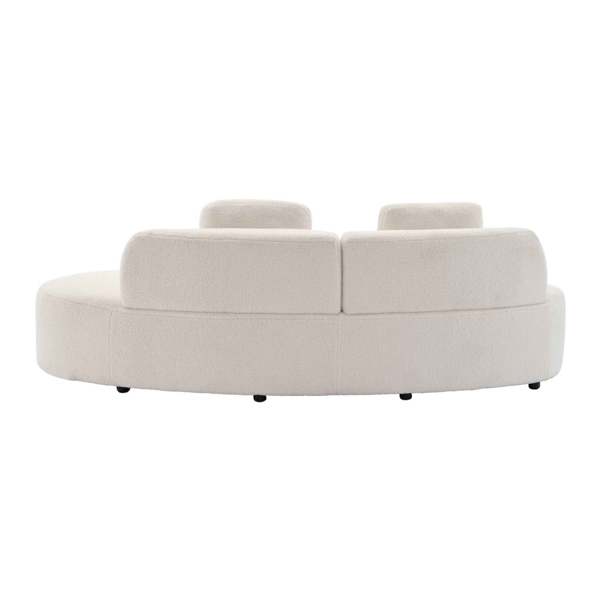 Canapé virgule 3 places en tissu bouclette forme organique - WAVE L 232 x P 97 x H 68cm WAVE - 8