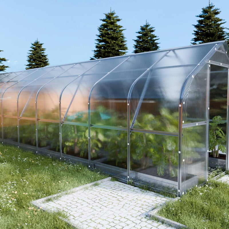 Szklarnia KLASIKA DROP 25 m2, 2,5 m x 10 m, 6 mm z pokryciem z poliwęglanu 1szt.