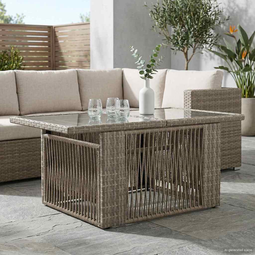 Mesa de jardín elevable gris, 100 × 55 × 37 cm