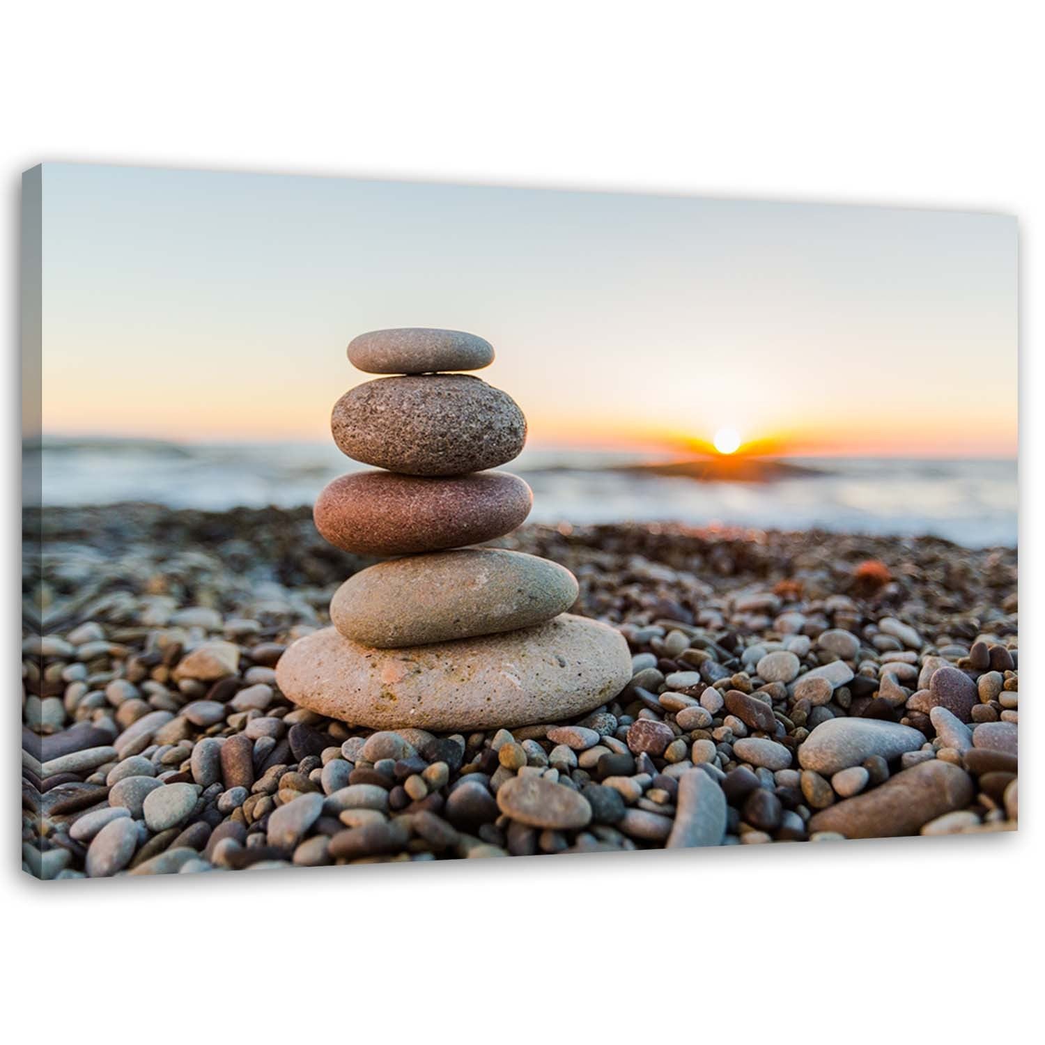Obraz na płótnie, Kamienie zen na plaży 100x70