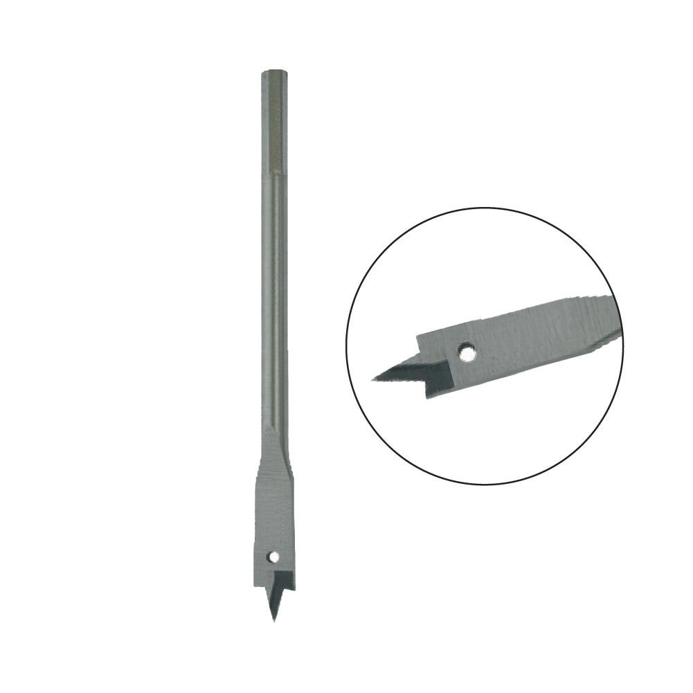 Mèche à Bois Plate Fischer MBP Ø24mm - Queue 6 Pans Avec Pointe De Centrage - Pour Perçage Propre Dans Bois Et Panneaux