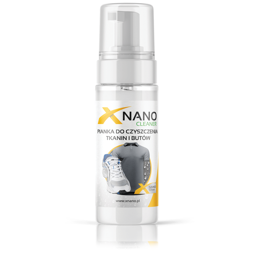 Skuteczna pianka środek do czyszczenia tkanin i butów XNANO CLEANER 150ml NANOBAUER