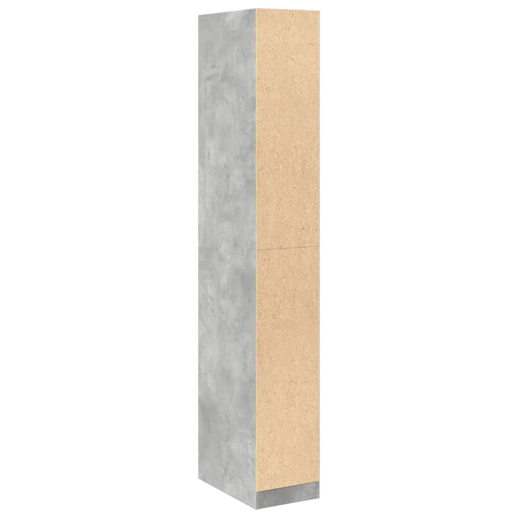 Garde-robe | Armoire de rangement gris béton 30x50x200 cm bois d'ingénierie CFW671209 - 6
