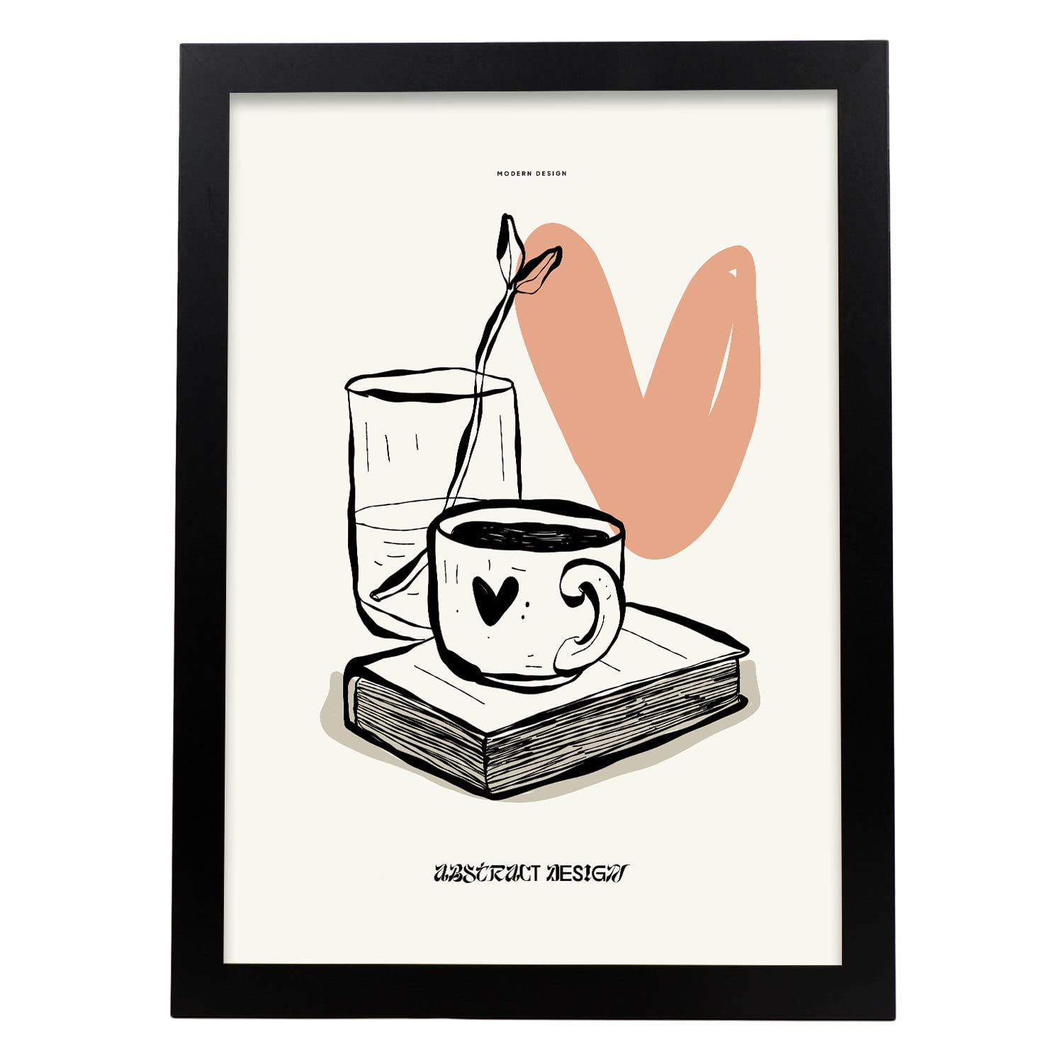 Nacnic póster pop art abstracto. armonio ilustraciones artísticas modernas para la decoración de interiores. marco negro - a3