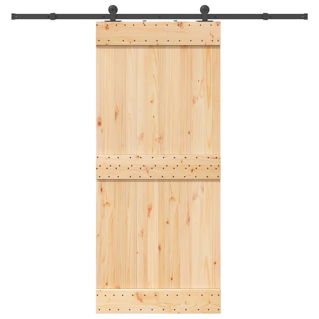 Porte Coulissante Et Quincaillerie VidaXL - 90x210 Cm - Pin Massif - Neuf