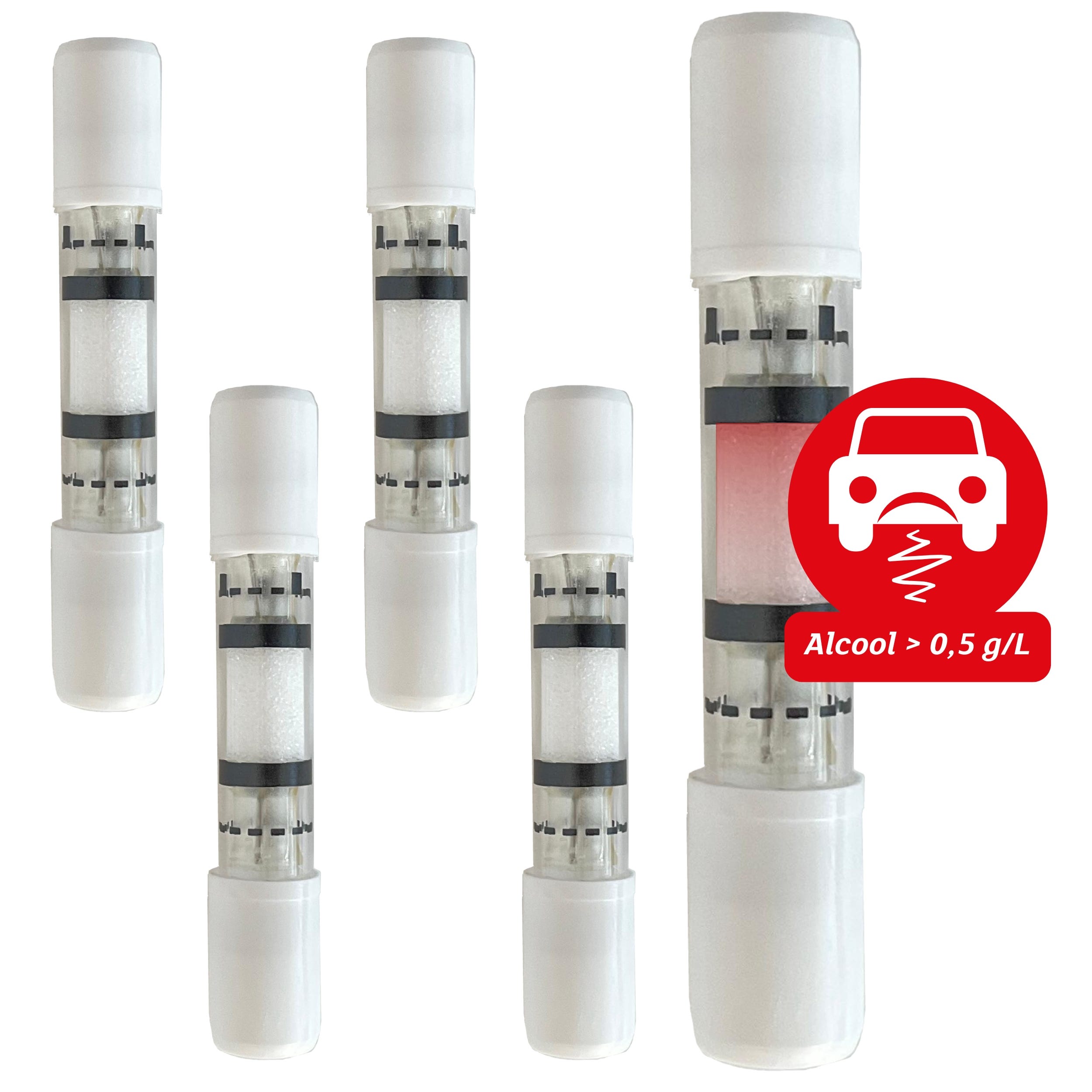 Etilometro Portatile Certificato NF - Set 5 Test Alcolico Usa E Getta - Limite 0,5 G/l - Con Palloncino - Foto 7