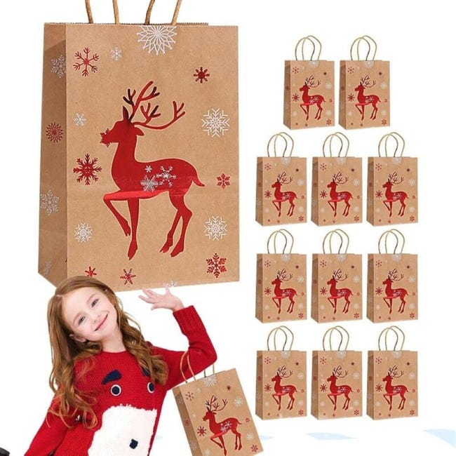 THE TWIDDLERS - 6 grandi sacchetti regalo con manici per Natale - Disegni assortiti, 1 di ciascuno, sacchetto regalo multipack con motivi colorati THE TWIDDLERS - 6 grandi sacchetti regalo con manici per Natale - Disegni assortiti, 1 di ciascuno, sacchetto regalo multipack con motivi colorati