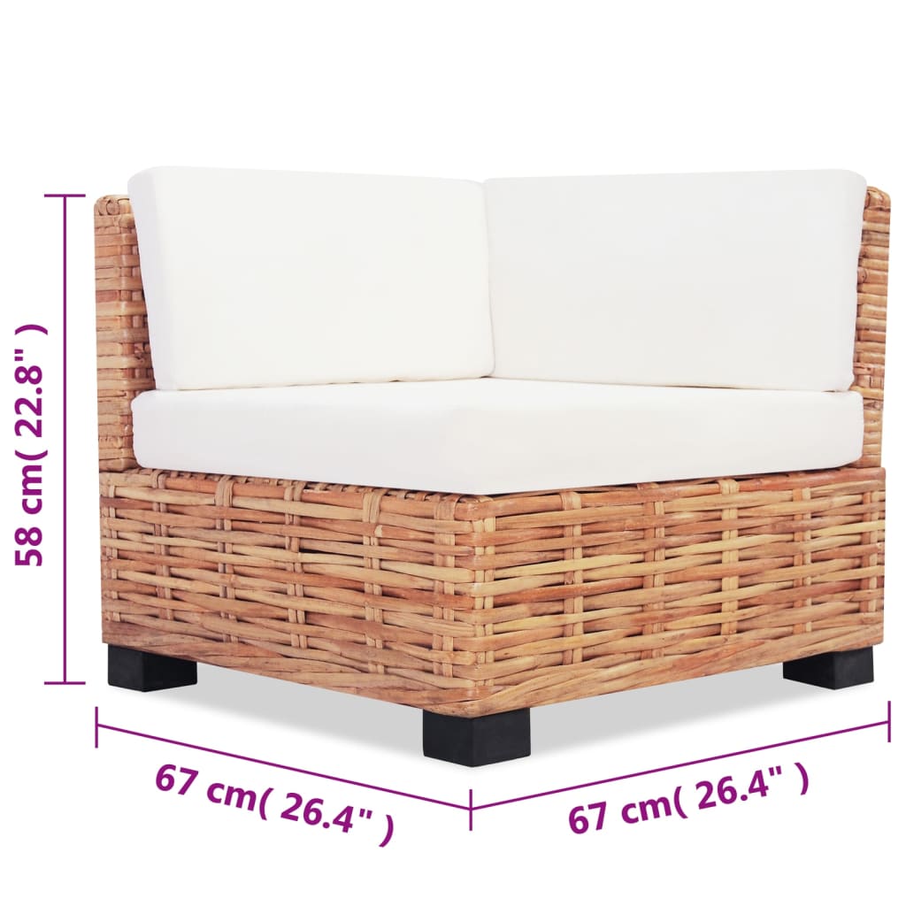 Maison Exclusive - Set Divano 16 pz in Rattan Naturale - 9