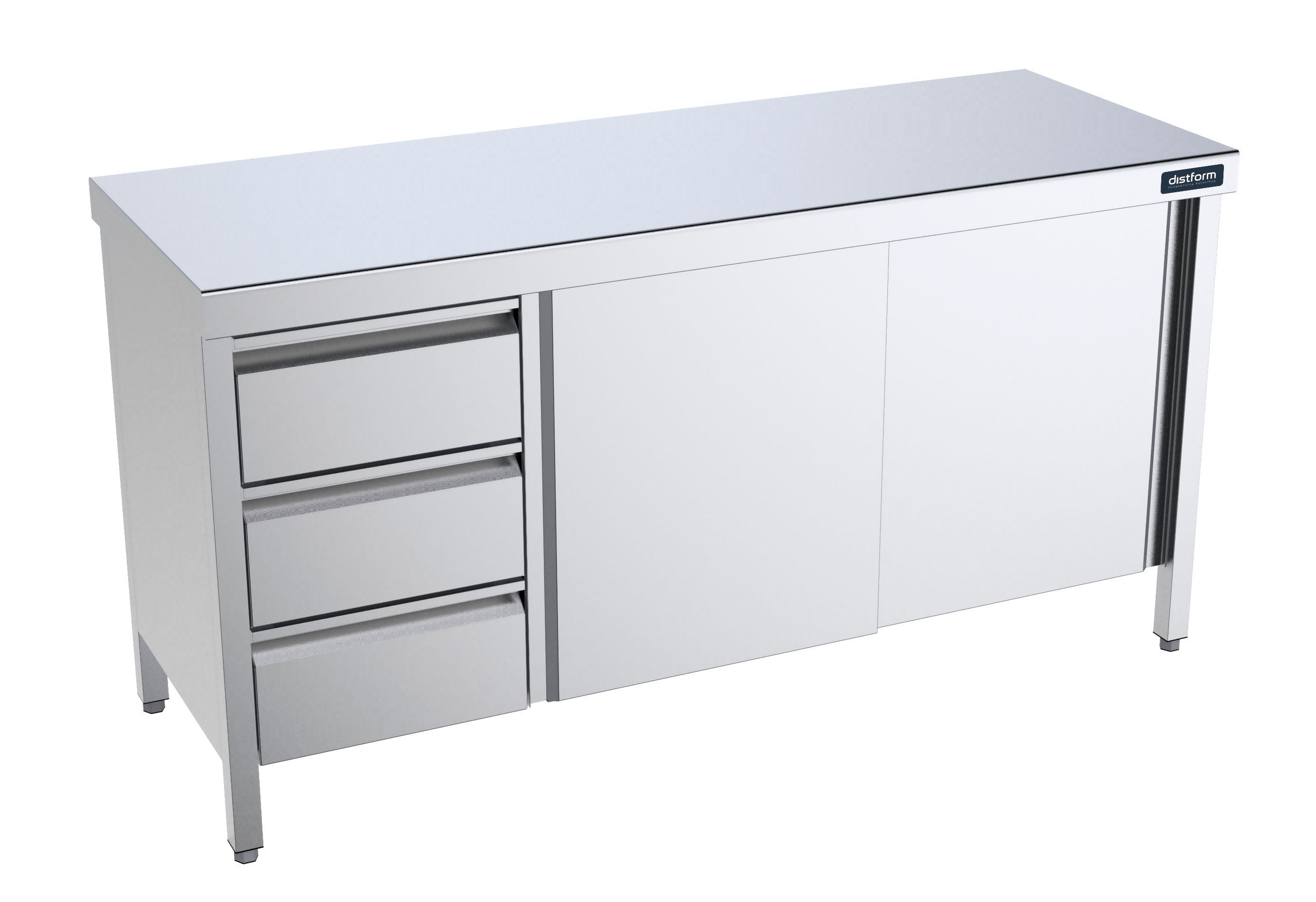Table de 1800x600 avec portes et bac à droite- DISTFORM - FPCD6018