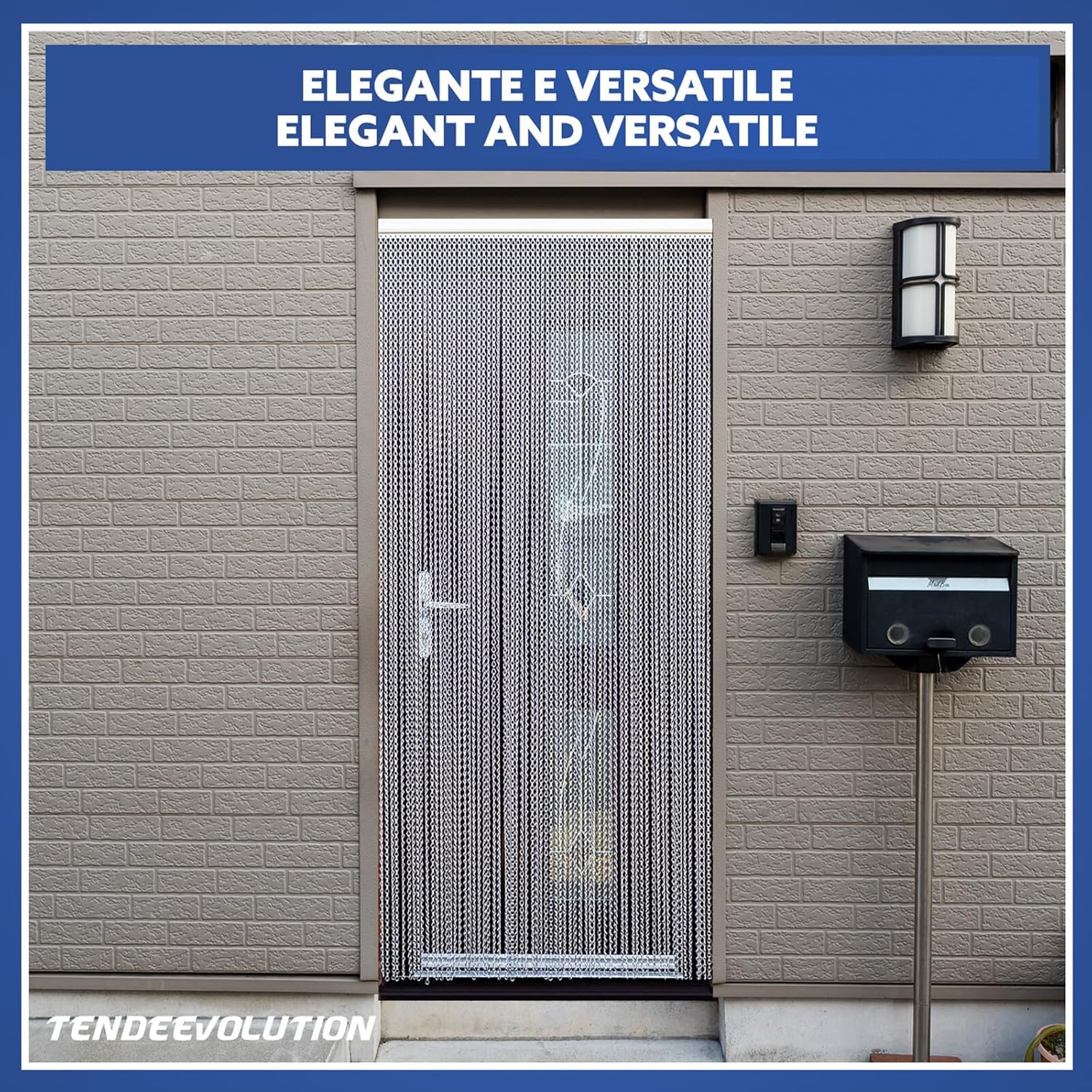 Rideau à chaînette anti-moustiques en aluminium argenté | L. 1m x H. 2m | Protection contre les insectes, porte, extérieur, intérieur, maison, bureau - 7