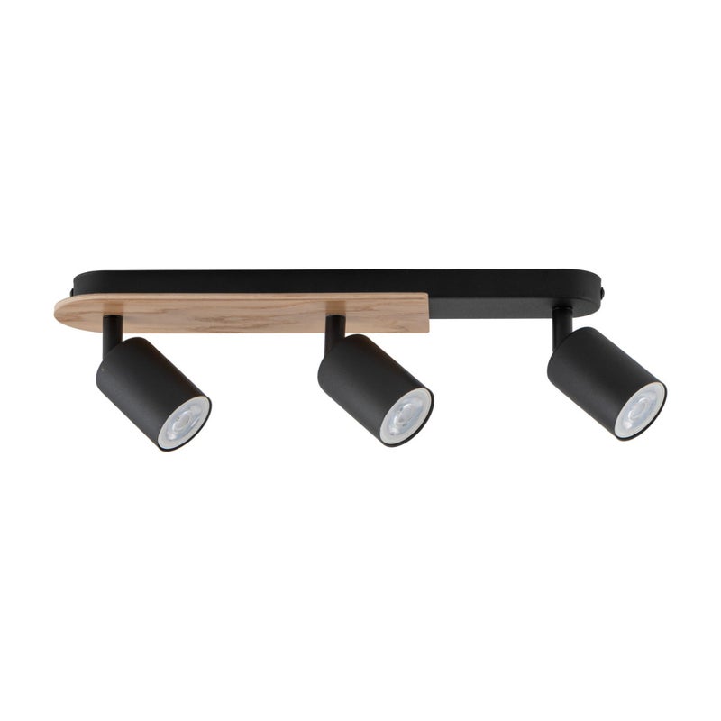 Reflektor sufitowy spot natynkowy Cover listwa czarny-jasne drewno 3xGU10x10W wym: 18 x 51 cm metal TK Lighting