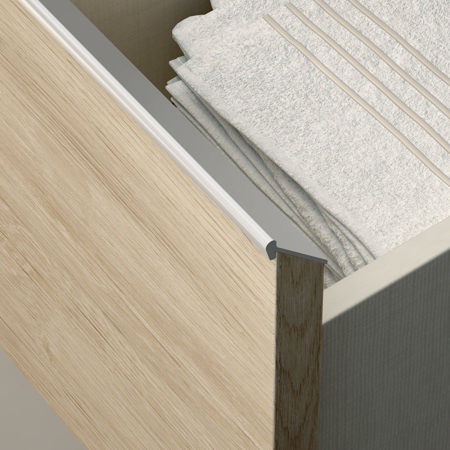 Meuble de salle de bain 100cm simple vasque - 2 tiroirs - BALEA - bambou (chêne clair) - 4