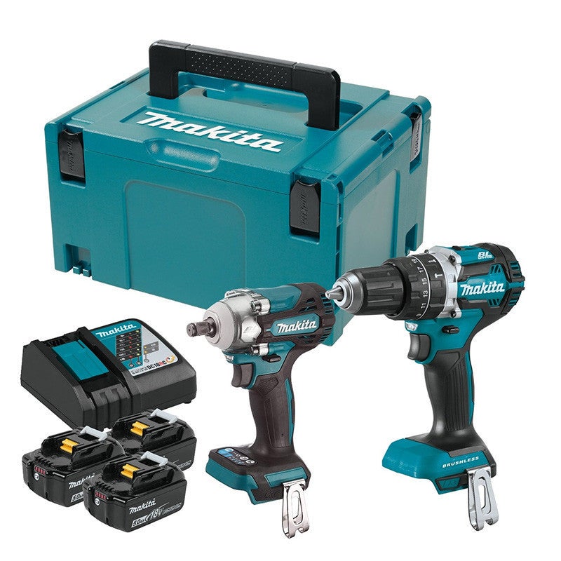Zestaw narzędzi bezprzewodowych Makita DTW300 i DHP484, 330 Nm i bateria Li-ion LXT 18V