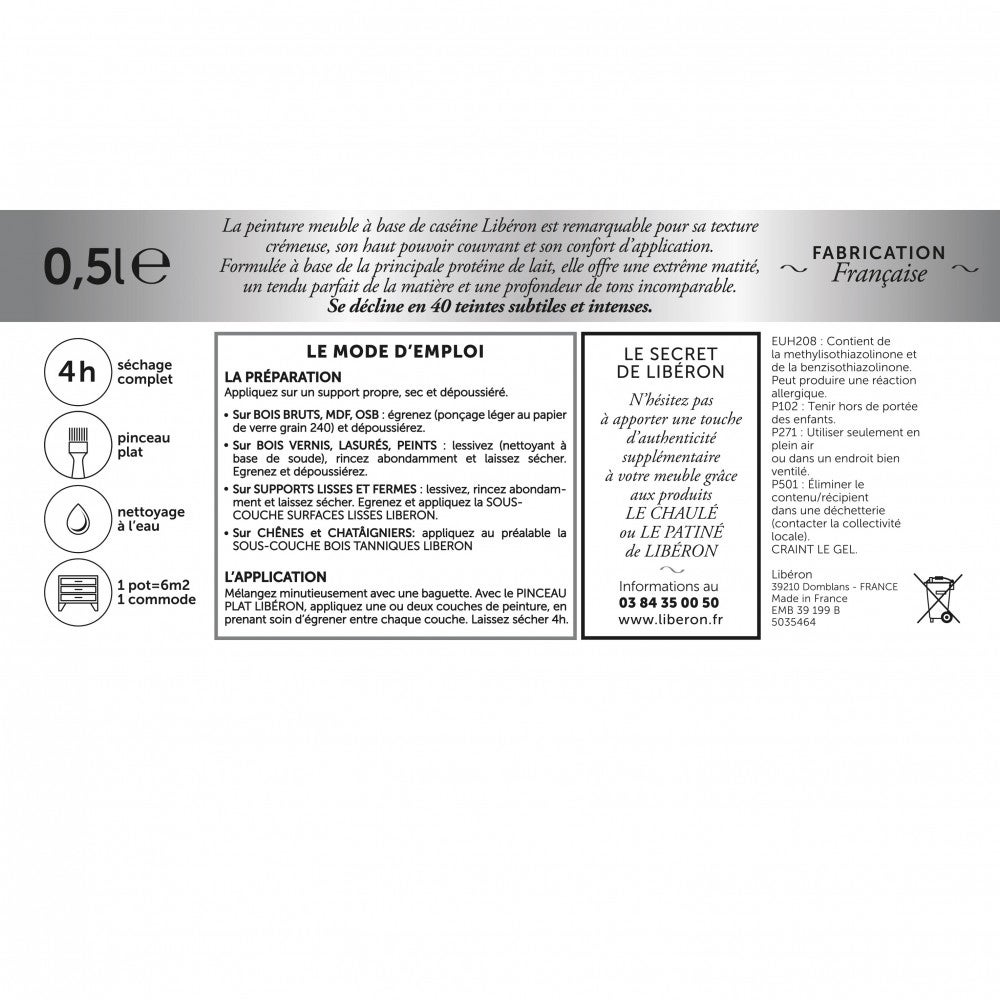 Pittura per mobili e falegnameria Casein LIBERON crema opaca 0,5 l - 4