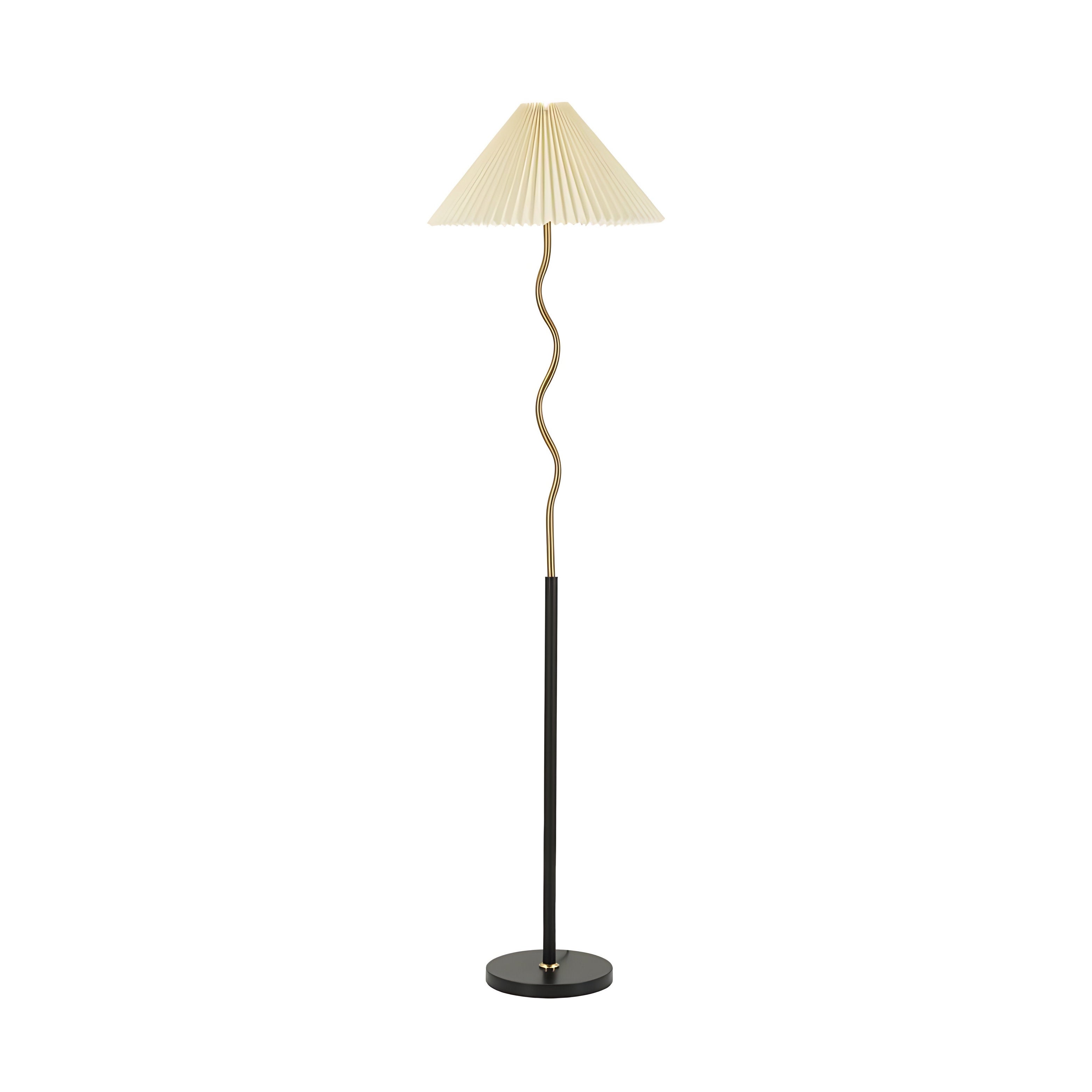 Lampă de podea Closy Ø 46 x 172 cm - Lampă de podea elegantă din metal negru și argintiu - Abajur din material plisat - Dulie E27, 40 W, 220 V