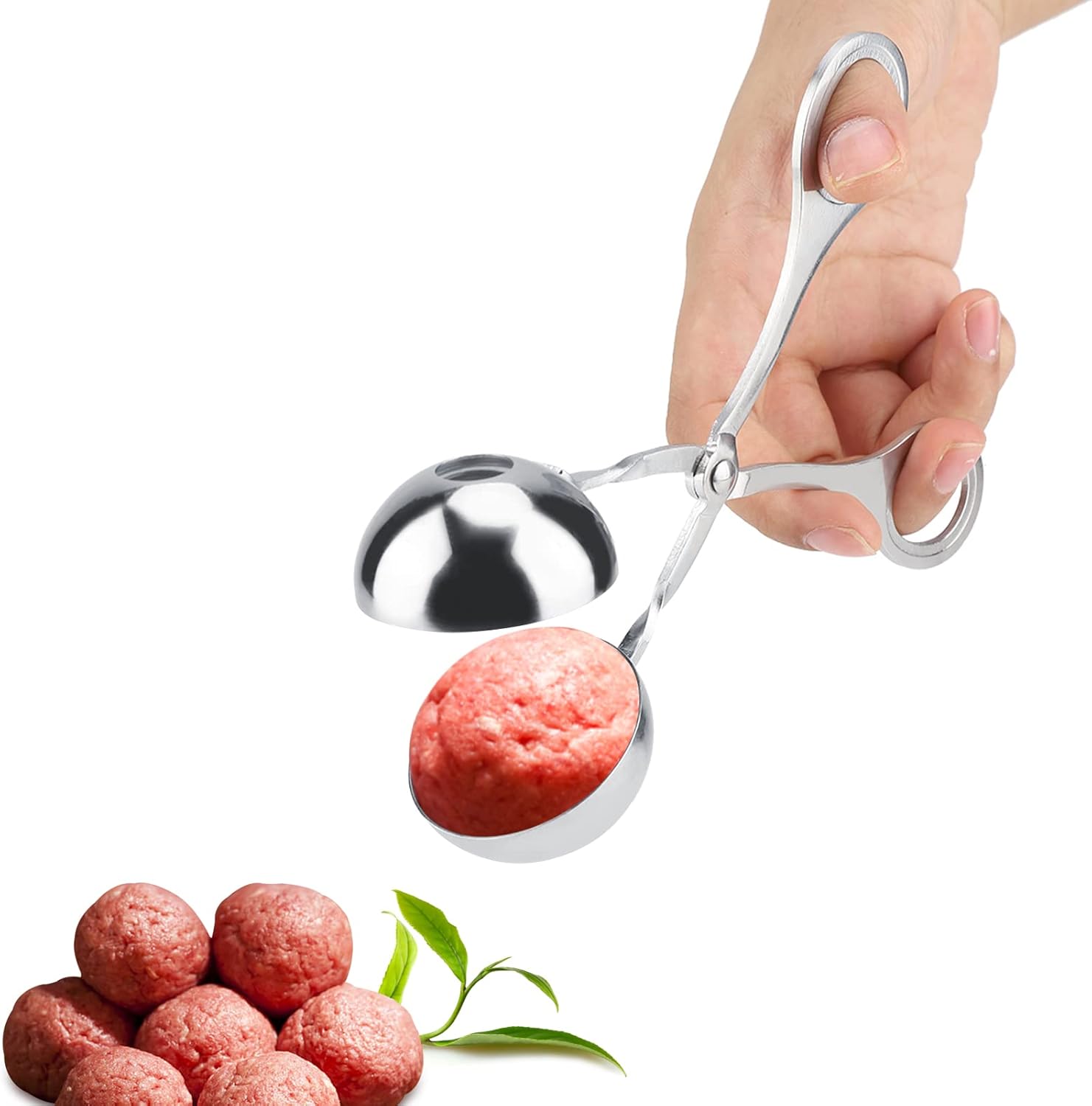 1 szt. (5 cm) stalowa foremka do klopsików, nieprzywierająca łyżka do klopsików, szczypce do lodów, cake popsów, lodów, ciasta ciasteczkowego, me