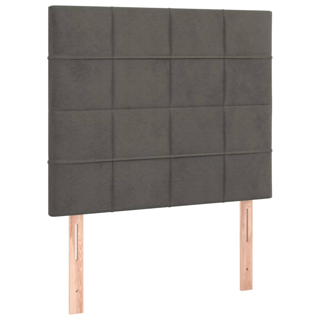 Cadre de lit sans matelas, velours, gris foncé, pour la chambre, 120 × 200 cm - 8