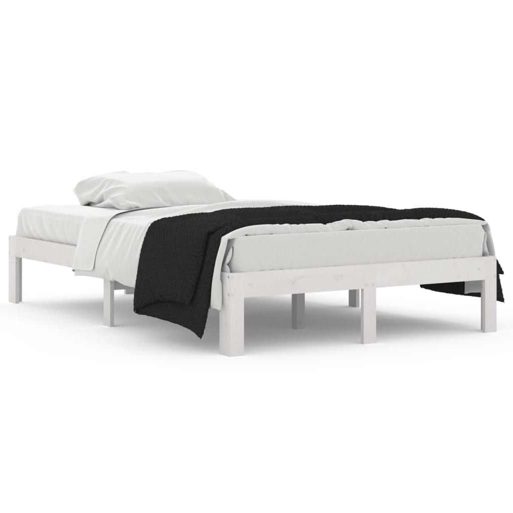 Maison Exclusive - Estrutura cama pequena casal 120x190 cm pinho maciço branco - 2
