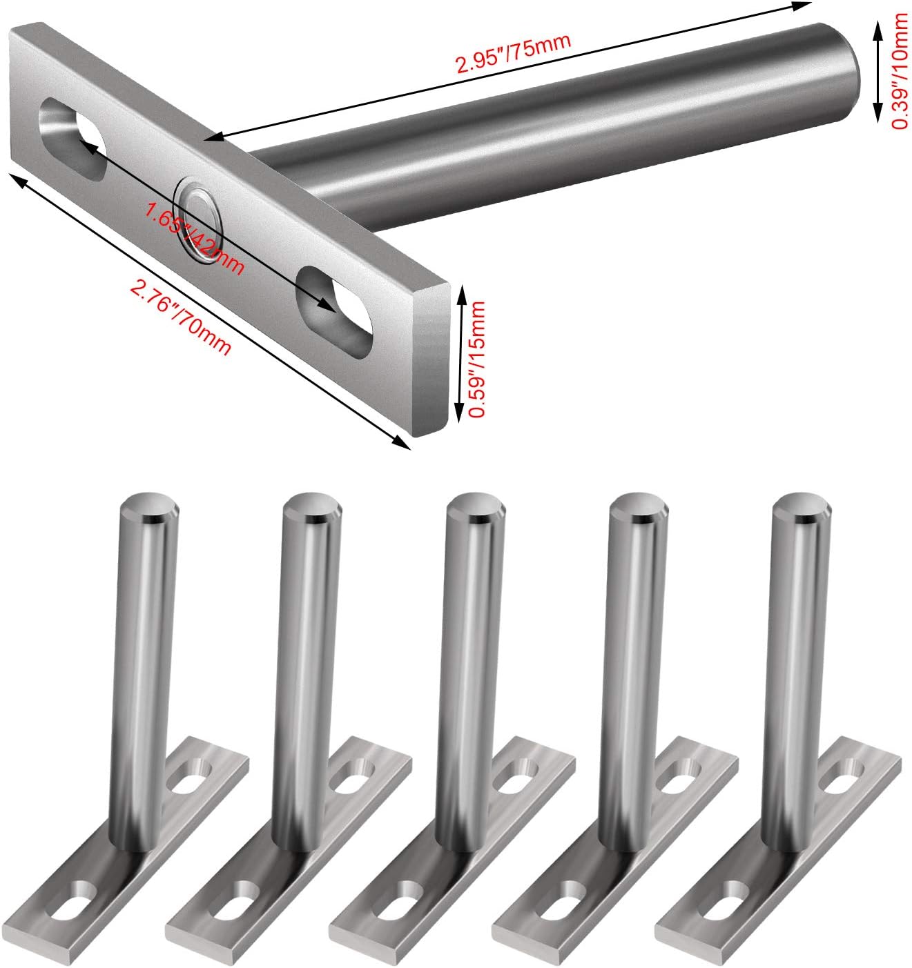 Staffa metallica monoblocco per il fissaggio della mensola sospesa; fissaggi nascosti da 7,6 cm per sostenere la mensola sospesa; staffa nascosta per - 2