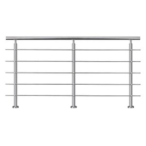Rampe D'escalier 180 Cm Acier Inoxydable 5 Traverses Main Courante Balustrade Garde Corps Aide Escalier Balcon Interieur Exterieur 96137481