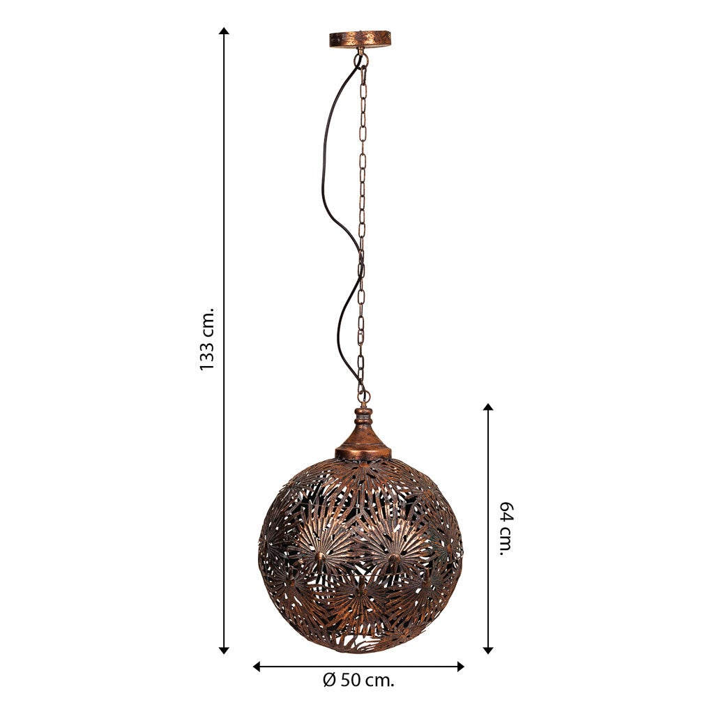 Lampe de plafond en métal doré 50x50x64/133h - 6