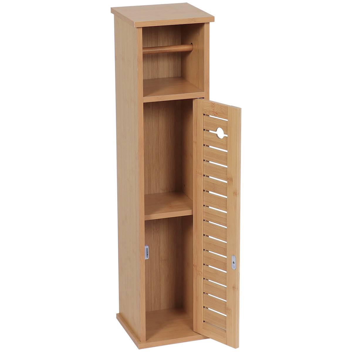 Meuble reserve et derouleur papier wc bambou et mdf - trinidad - Tendance - 4