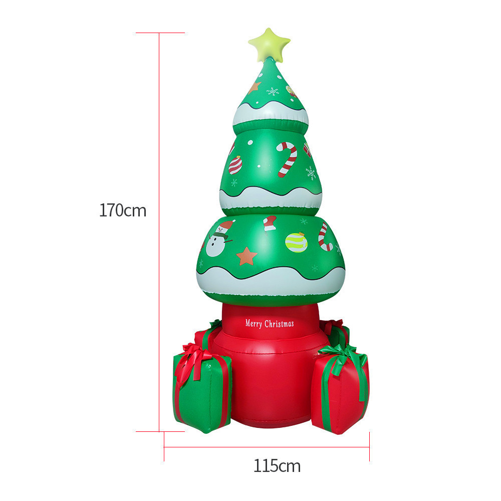 Albero Di Natale Gonfiabile Per Esterni - Albero Di Natale Gonfiabile 1.8m Illuminato, Di Gigante Con Babbo E Luci LED Incorporate - Per Giardino Prato Terrazzo Patio In