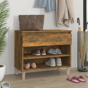 Scarpiera 6 Ripiani Rovere Fumo 27x102 cm Legno Multistrato