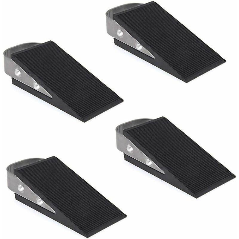 Lot De 5 Cales De Porte En Caoutchouc Marron Clair – Antidérapant, Bloc-stop
