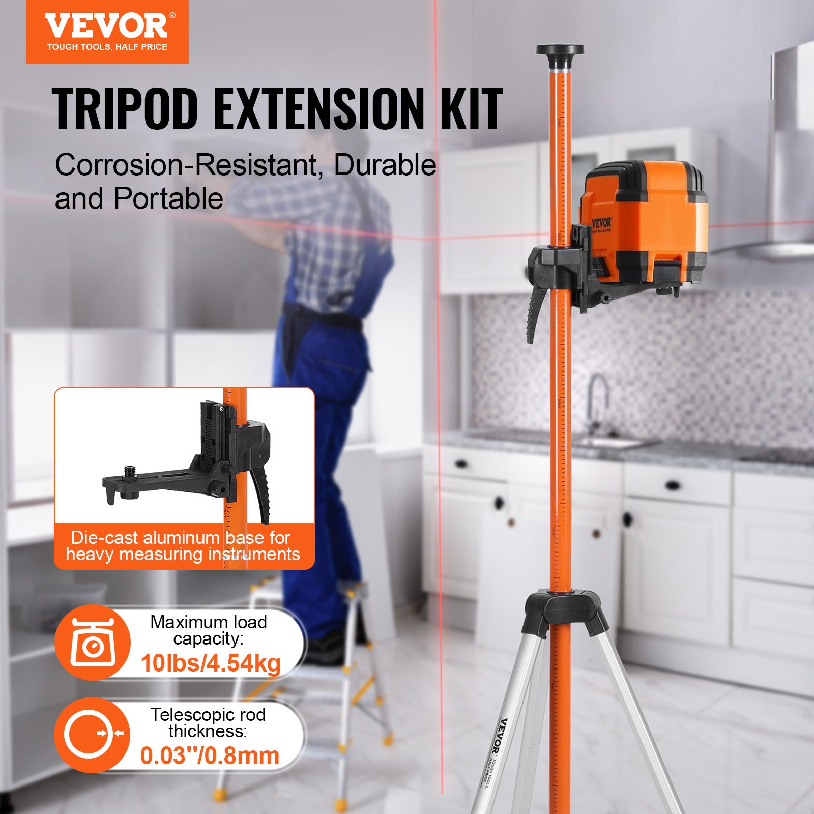 Trépied de niveau laser,support fileté VEVOR 1/4