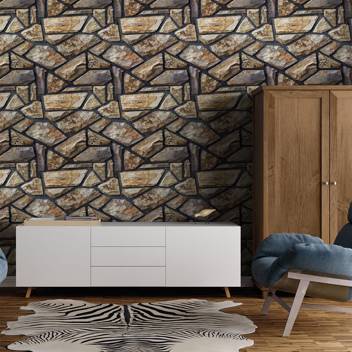 Adesivi pietre della carta da parati delle Comore - Sticker adesivo - adesivi murali - 30x30cm - 4